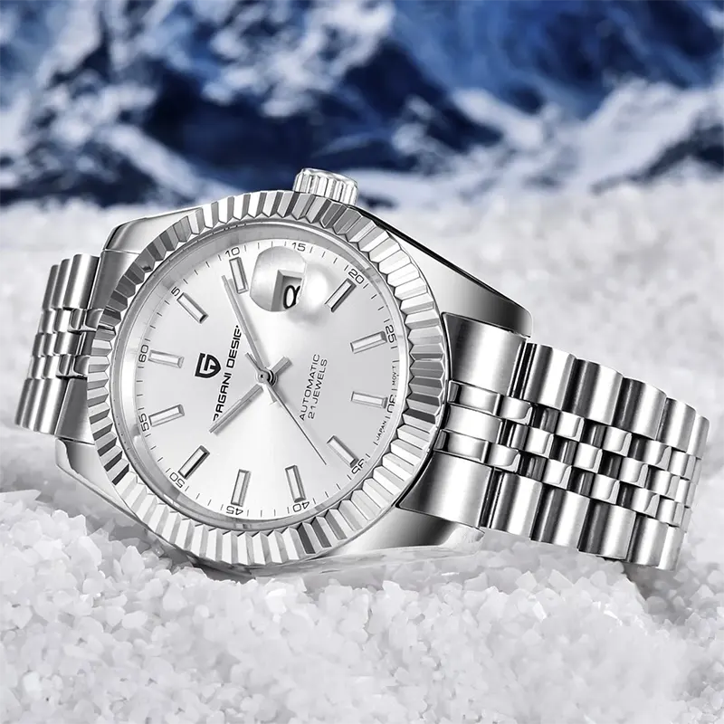 Pagani Design Sapphire Crystal Silver-tone Men's Watch- PD-1645